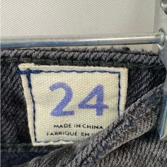 We The Free Faded Black Denim Maxi Skirt with Front Slit - Picture 4 of 6